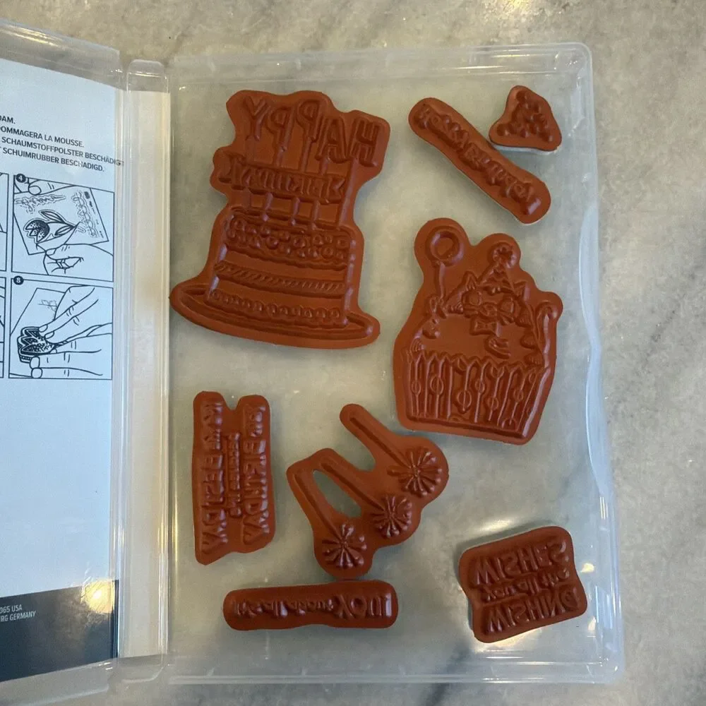 BEST DAY Stamp Set Stampin Up Birthday Cat Cupcake Cake J23